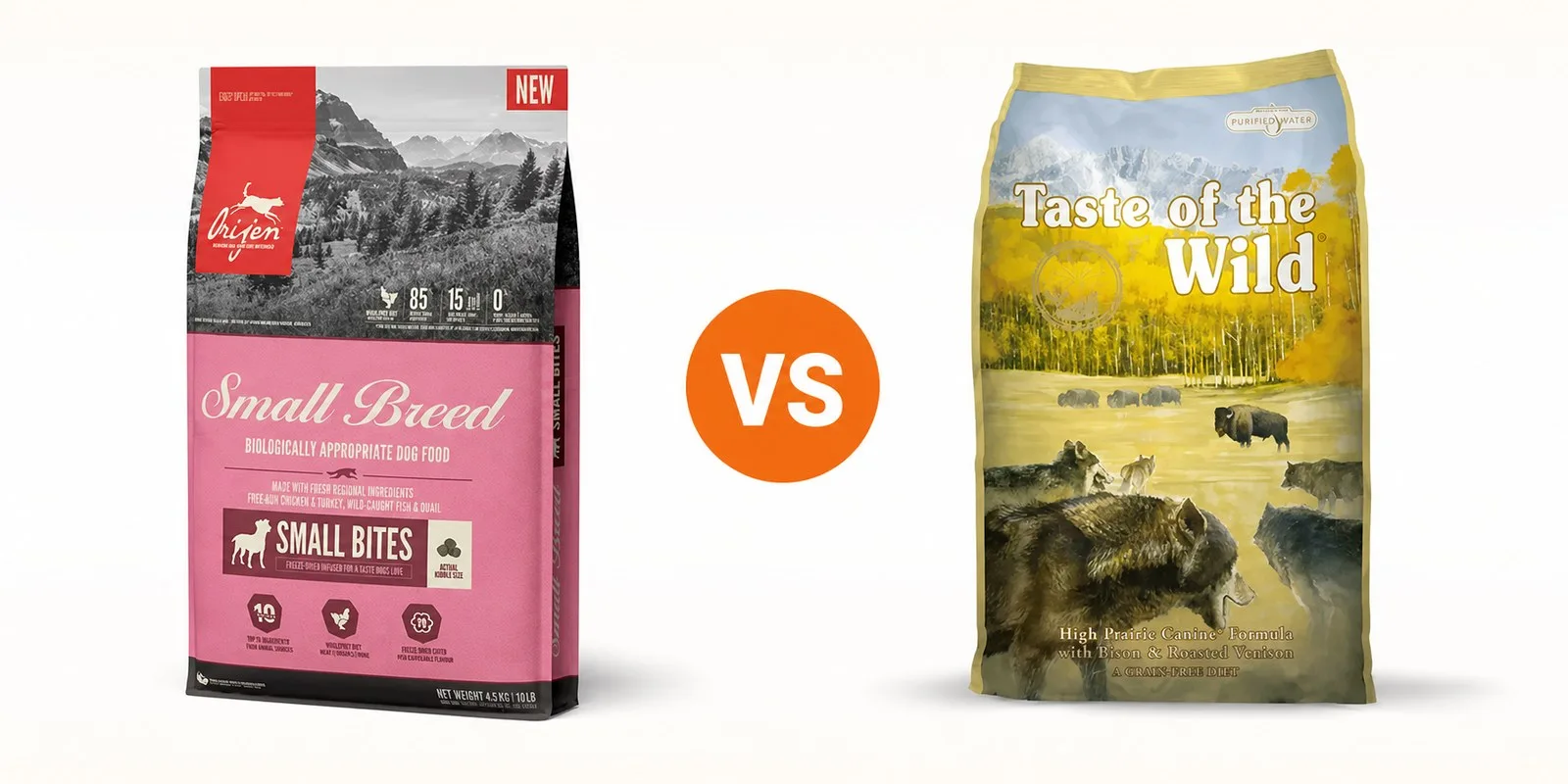 Orijen vs Taste of the Wild: el duelo súper premium de alta proteína