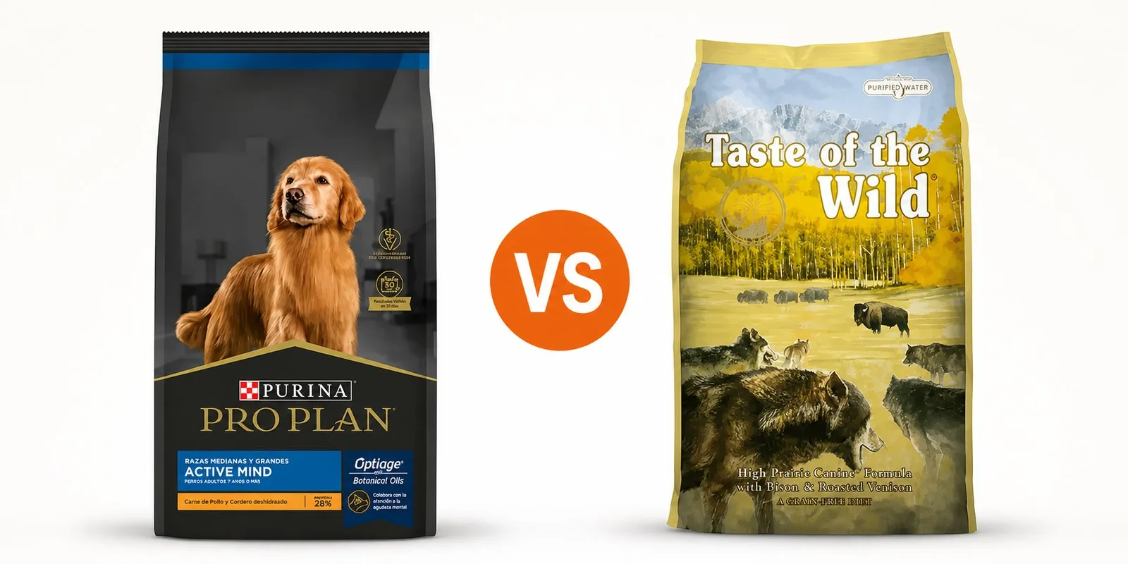Pro Plan vs Taste of the Wild: respaldo científico versus grain free