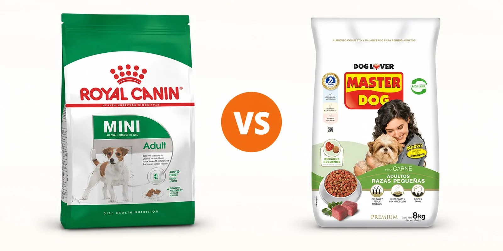 Royal Canin vs Master Dog: premium segmentado versus masiva accesible