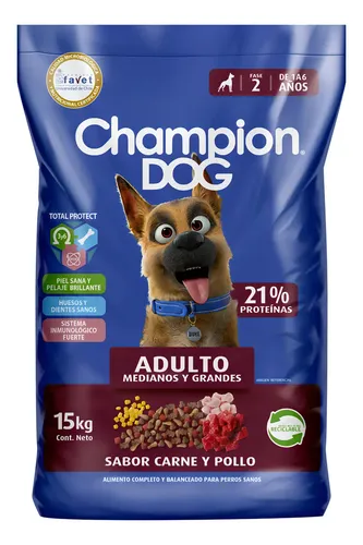 Champion Dog Alimento Perro Adulto Carne y Pollo 15kg
