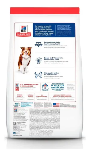 Hill's Science Diet Adulto 7+ Razas Medianas y Grandes 12 Kg